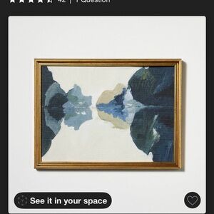 Abstract Blue and Gold Framed Art